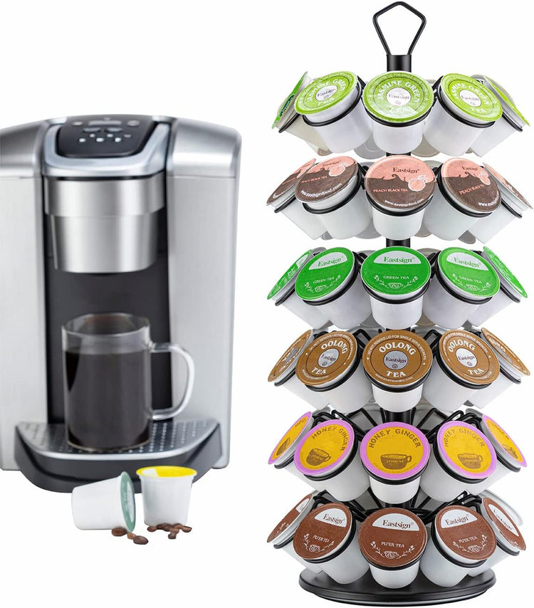 Rice rat K-Cup Storage Coffee Capsules Pod Holder Carousel Capsule Display Storage for k-cup(54 pods-6 tiers)