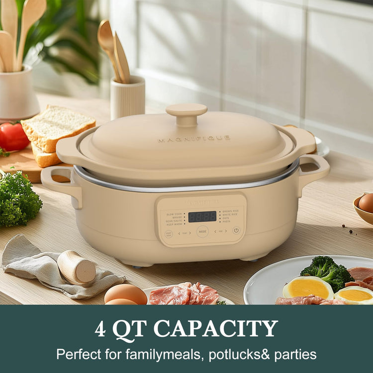 MAGNIFIQUE 4 Quart Programmable Casserole Slow Cooker