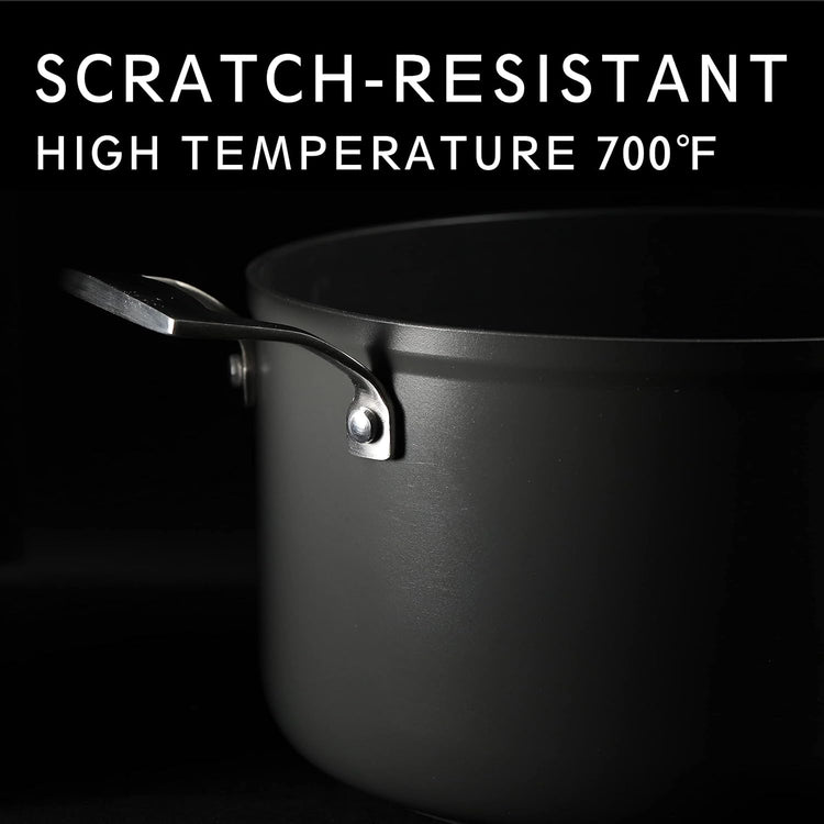 MSMK 2 Quart Saucepan with Lid, Burnt also Nonstick, PFOA Free Non-Toxic, Oven Safe to 700 ℉,Scratch-resistant, Induction Cooking Pot, for Induction, Ceramic and Gas Cooktops