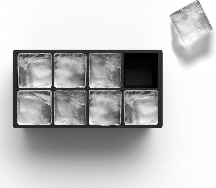 glacio Ice Cube Molds โ 2-Pack Silicone Trays for 8 Large Square Cubes โ Slow-Melt Ice for Whiskey, Cocktails, Coffee & More