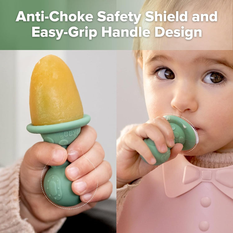 Haakaa Astronaut Ice Pop Mould Set β Mini Silicone Breastmilk Popsicle Molds with Sticks, Anti-Choking Design, Ideal for Baby Teething Relief, Frozen Breastmilk Treat Maker for Infant