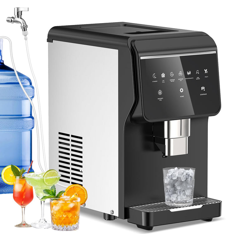 80 lbs Nugget Ice Maker with Water Dispenser Countertop Self