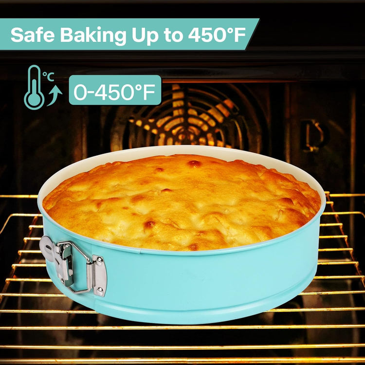 10-Inch Glass Bottom Springform Pan with Silicone Seal, Springform Pan 10 inch Nonstick,10In Cheesecake Pans Springform, Leak-Proof, Nontoxic & Oven-Safe