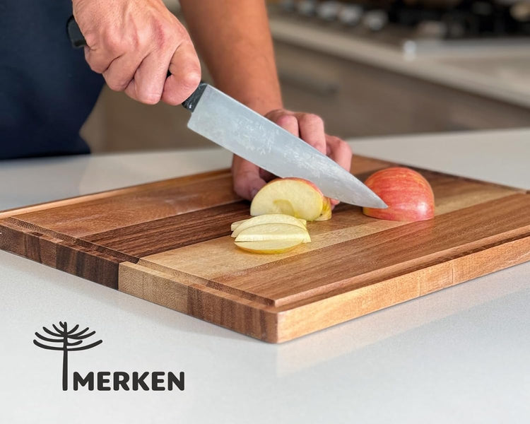 Premium Acacia Wood Cutting Board – XL End Grain Butcher Block – Extra Large Reversible Chopping Board with Juice Groove – For Pizza, Meat, Veggies, Charcuterie – Knife Friendly Kitchen Decor