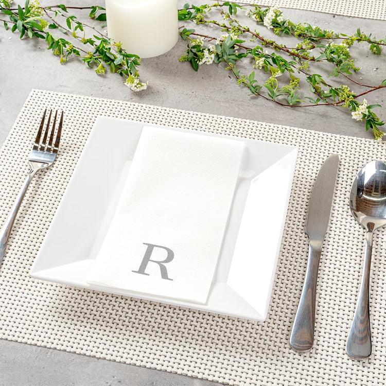 Silver R White Linen Feel Guest Towel Napkin (2000 Count)