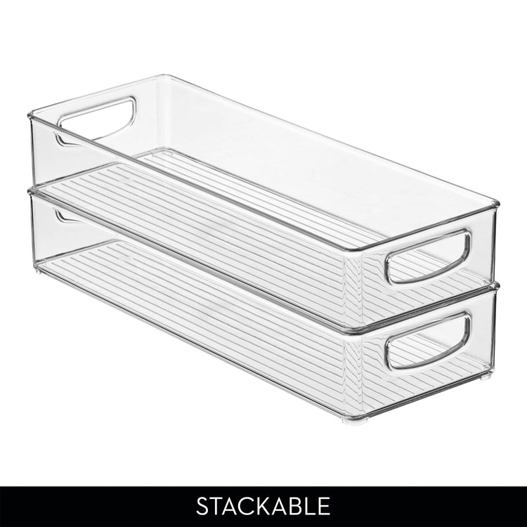 Slim Extra Long Clear Storage Bin (2 Count)