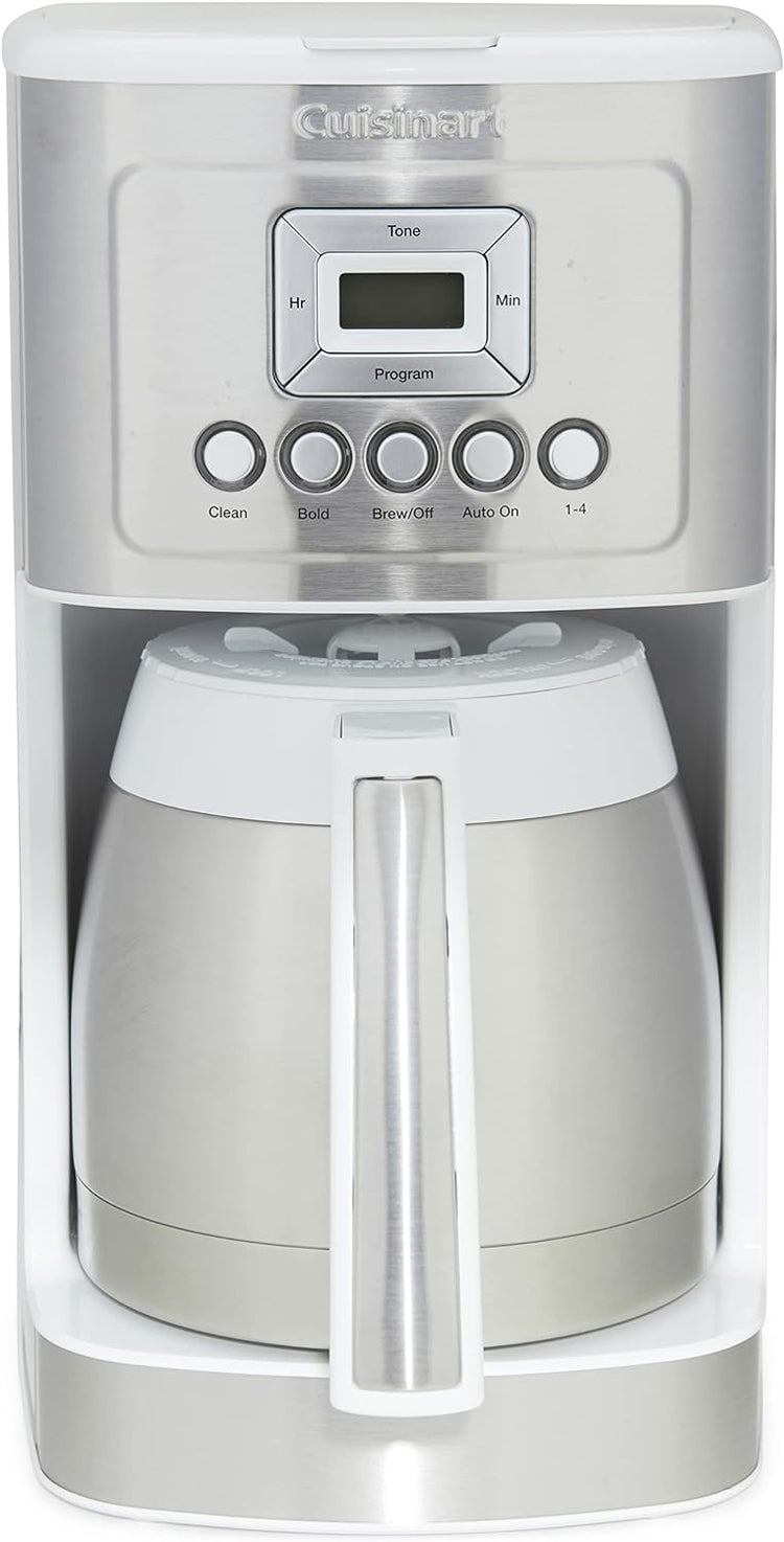 Cuisinart 12-Cup Coffee Maker with Thermal Coffee Carafe, Stainless Steel, Programmable Large Capacity Drip Coffee Machine for Home or Office, DCC-3400W, White