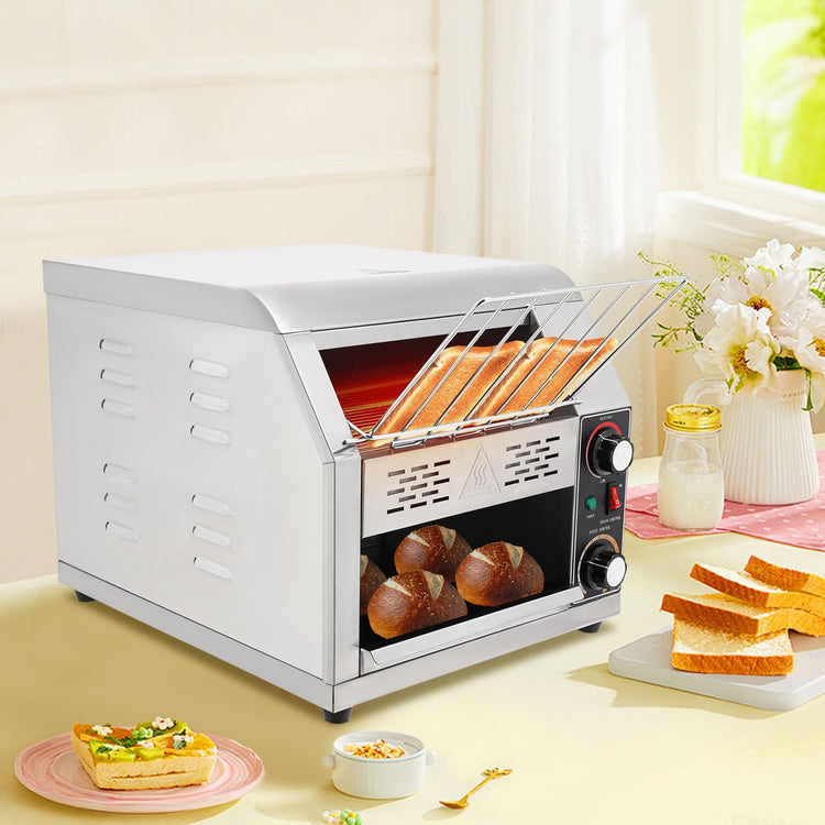 300 Slices H Commercial Electric Conveyor Toaster Stainless Steel Bread Toaster For Bagel Burgers Bun Baked Food