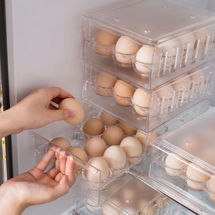 Egg Holder for Refrigerator Drawer Type Egg Container for Refrigerator BPA Free Fridge Organizer