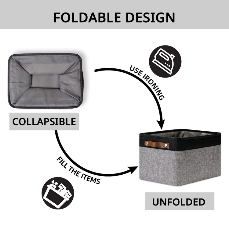 Canvas Storage Bin with Handles (4 Count)