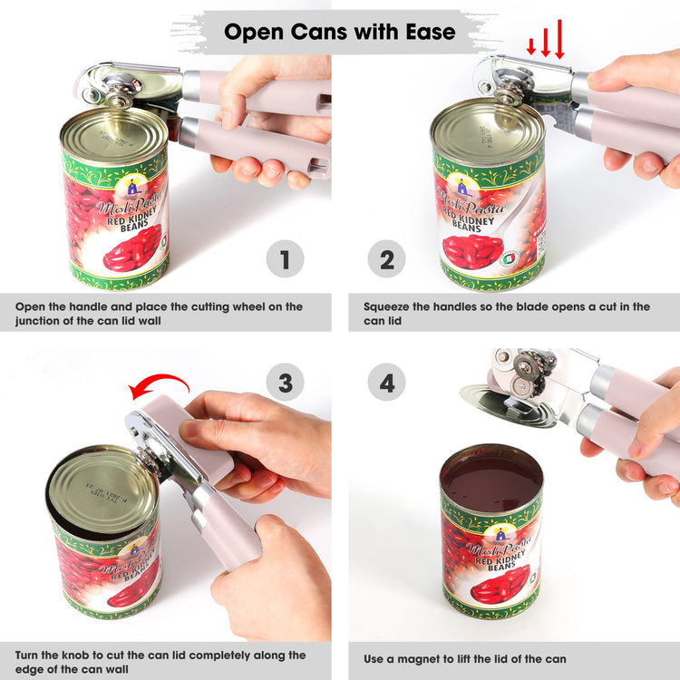 Heavy Duty Hand Can Opener Manual with Magnet