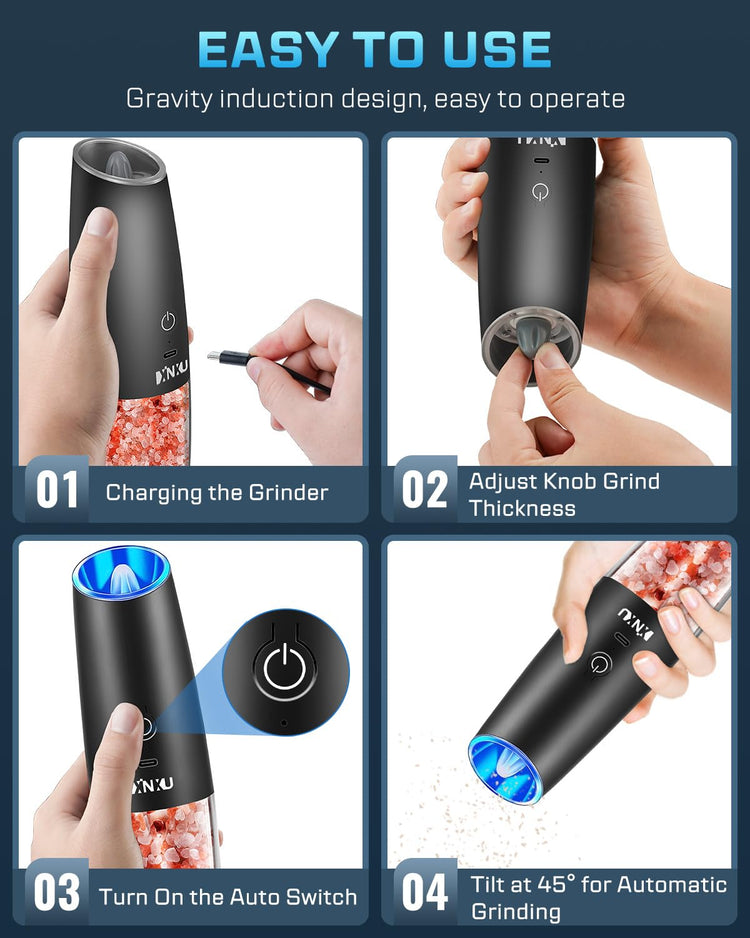 XinXu Rechargeable Pepper and Salt Grinder Set
