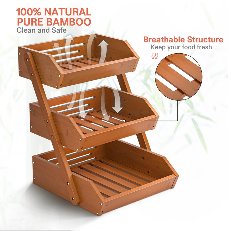 3 Tier Fruit Basket for Kitchen Counter