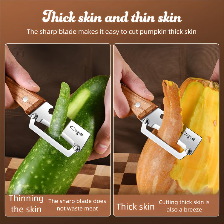 Vegetable Peeler Wooden Handle Sharp Stainless Steel Blade for Fruit