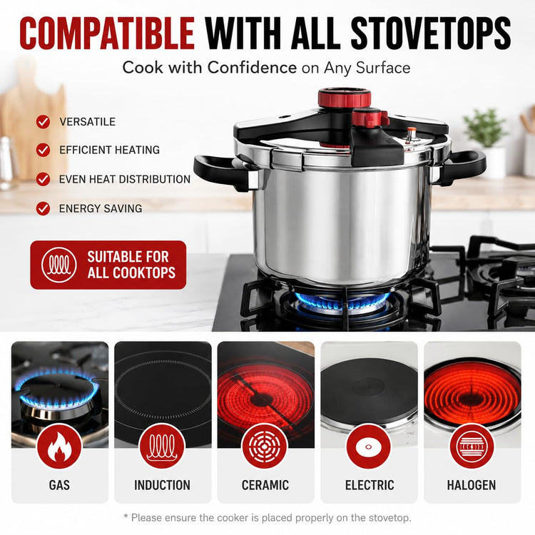 304 Stainless Steel Pressure Cooker 8.45QT