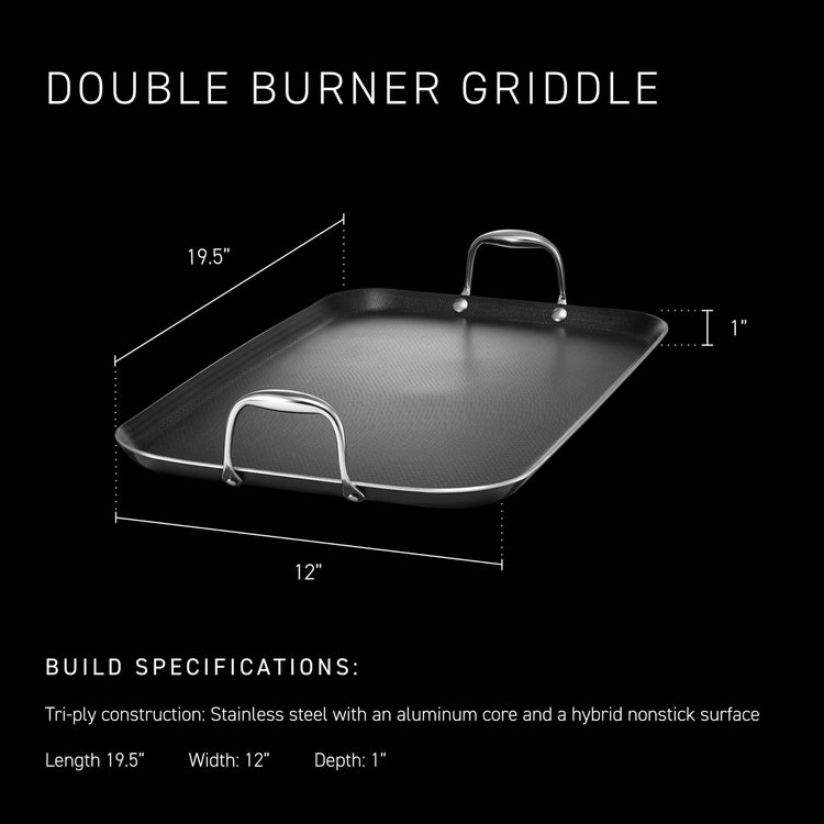 Double Burner Hybrid Nonstick Griddle Pan