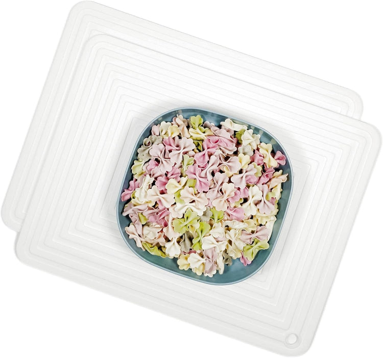 Silicone Trivets Mats Set, Trivet for Hot Dishes, Trivets for Hot Pots and Pans, White Silicone Pads for Kitchen, Multi-Purpose Heat Resistant Pads for Countertops 2 Pack
