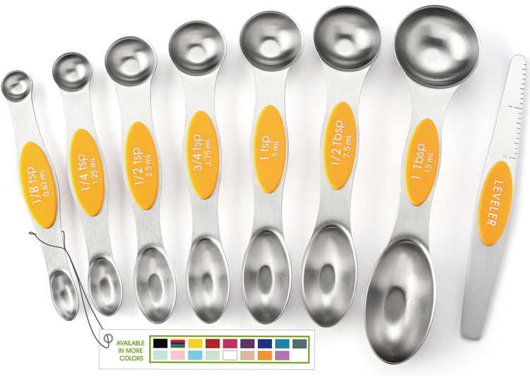 Stainless Steel Magnetic Measuring Spoons Set of 8