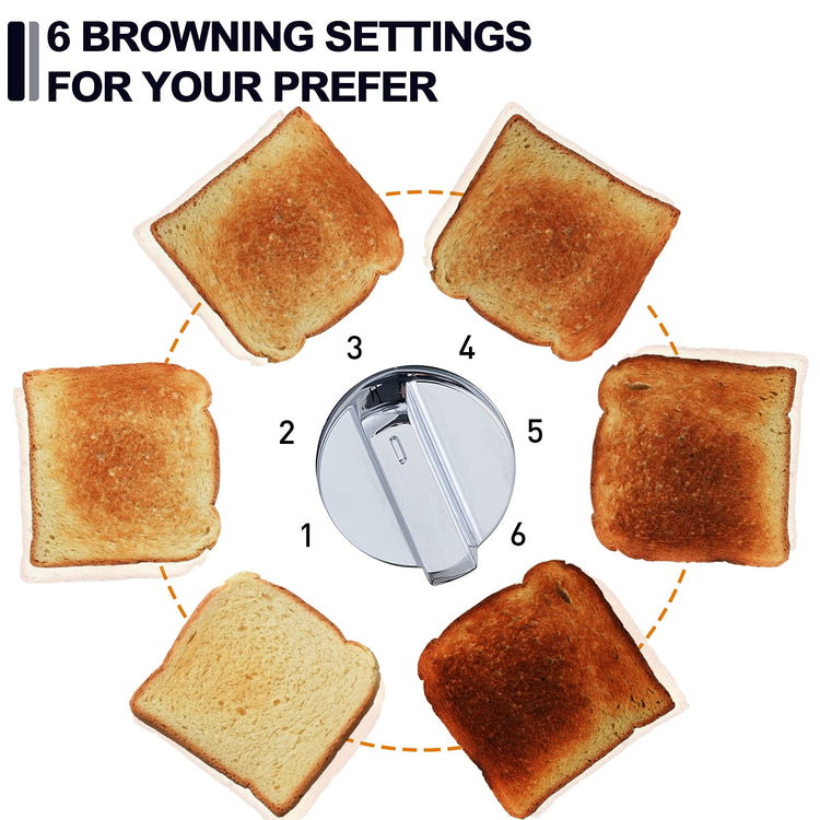 2 Slice Stainless Steel Toaster with Digital LED Display