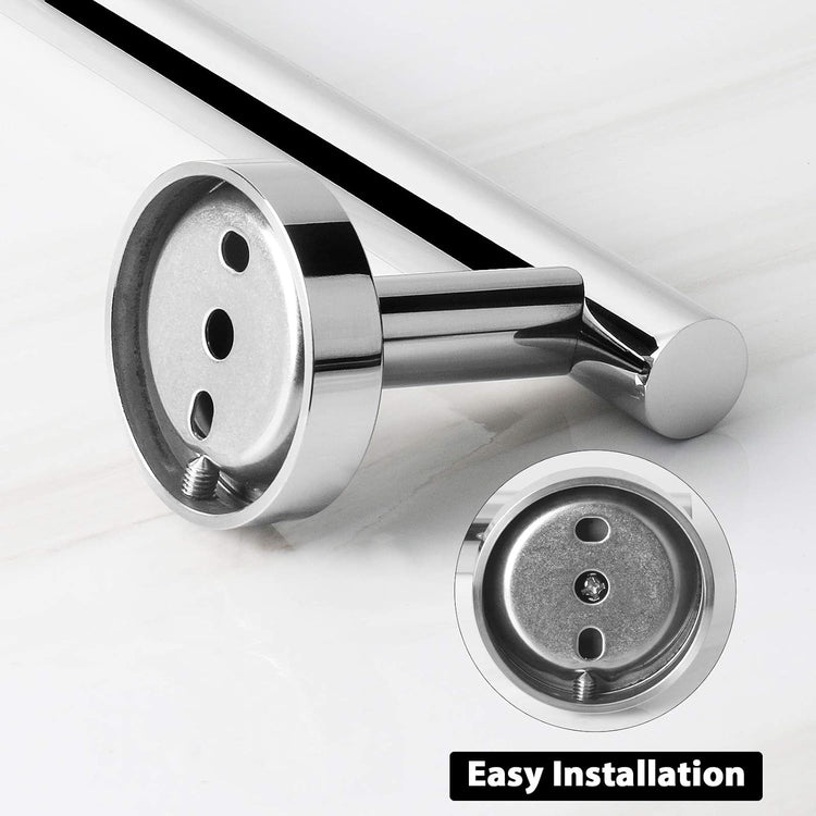 NearMoon Bath Towel Bar, Bath Accessories Thicken Stainless Steel Shower Towel Rack for Bathroom, Towel Holder Wall Mounted (1 Pack, Chrome Finish, 9 Inch)