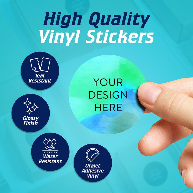 Custom Vinyl Stickers Your Image (100 Count)
