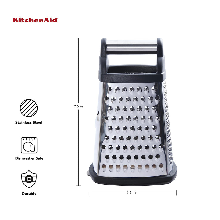 Gourmet Box Grater with Detachable Measuring Container and Lid