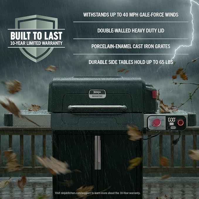 Ninja FlexFlame Grill and Smoker | Electric and Propane Grill, Roaster, BBQ Grill | 5-in-1 Cooking System | 3 Burner | Digital Control | Outdoor Cooking, Griddle, Pizza Maker | Black | PG301BK