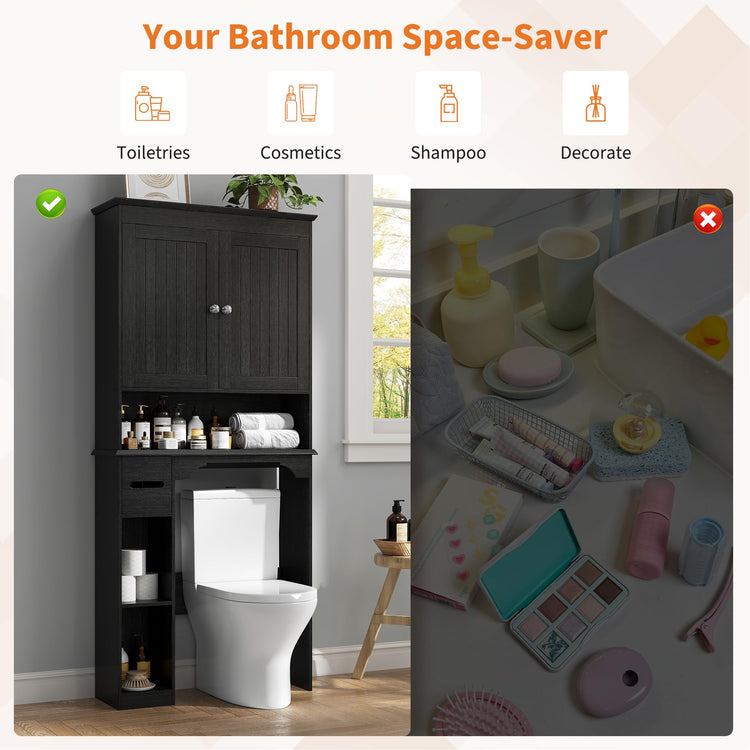 23.6 Inches Wide Toilet Rack with Over The Toilet Storage Cabinet