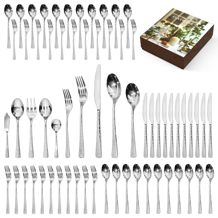 Silverware Set with Serving Utensils (65 Count)