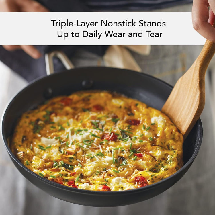 Hard Anodized Induction Nonstick Frying Pan Set With Lid