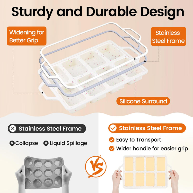 2 Pack 8 Cavity Mini Silicone Loaf Pans (2 Count)