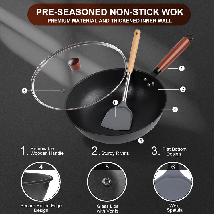 Wok 13" Carbon Steel Woks & Stir