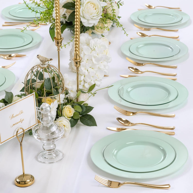 60PCS Sage Green Plates (60 Count)