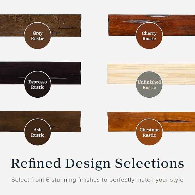 MANTELSDIRECT Breckenridge 60” Fireplace Mantel Shelf with Corbels – Rustic Floating Mantel Shelf for Over Fireplace – Cherry - Wood Shelf for Wall – Pine Box Construction