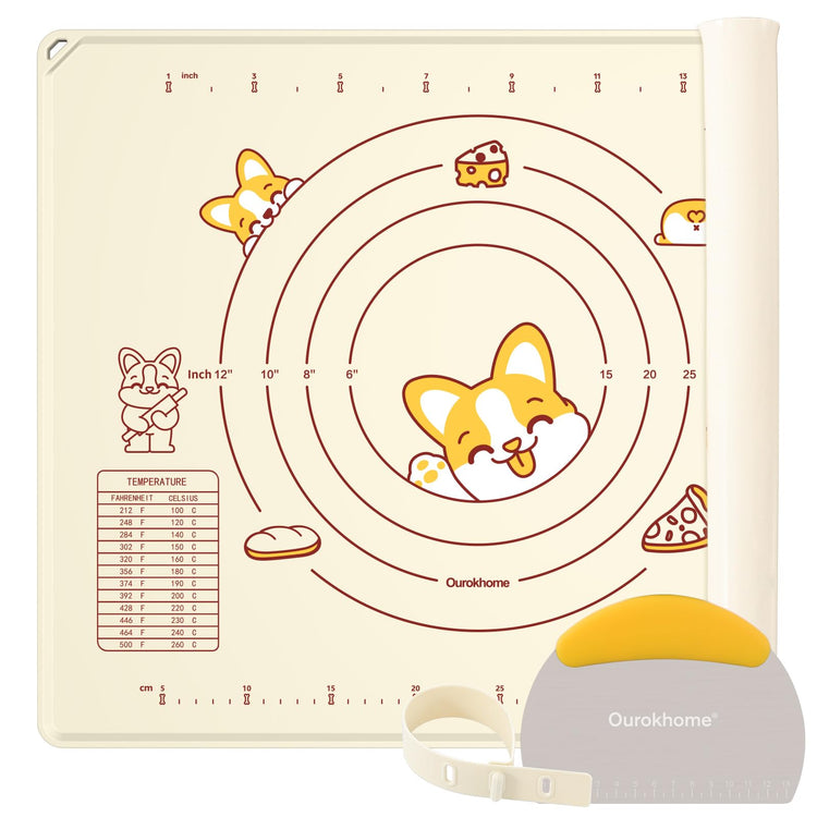 Silicone Baking Mat Sheet and Pastry Dough Cutter