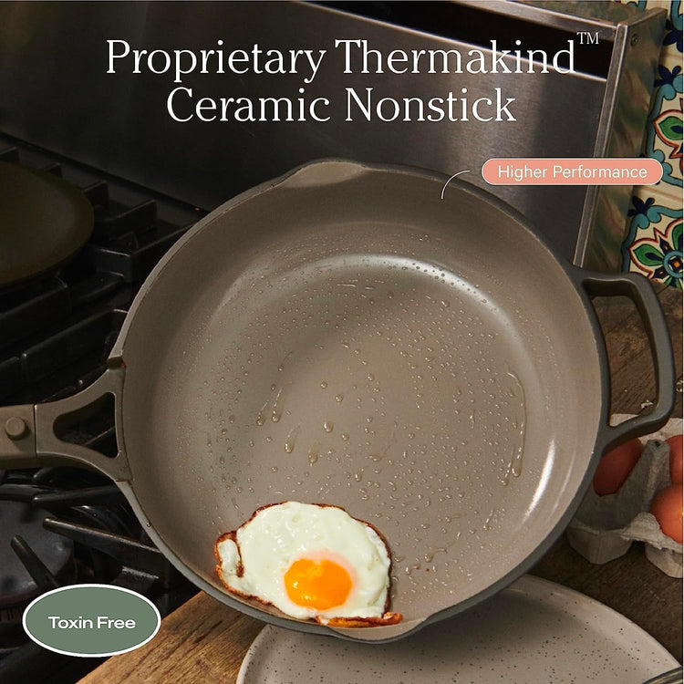 Our Place Mini Always Pan 2.0-8.5” (1.2 Qt) Nonstick, Toxin-Free Ceramic Cookware | Patented 10-in-1 Aluminum Frying & Sauté Pan | Safe for Oven, Induction & All Cooktops up to 450°F | Spice - Nestoria