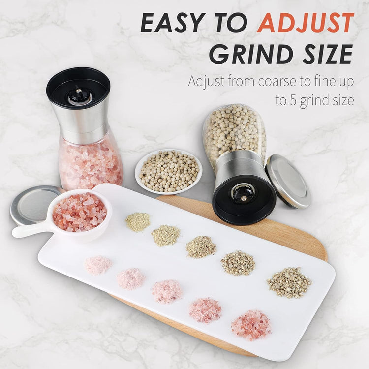 Original Stainless Steel Salt or Pepper Grinder - Top Spice Mill with Ceramic Blades, Brushed Stainless Steel and Adjustable Coarseness By Pepper Grinder (Single Package)