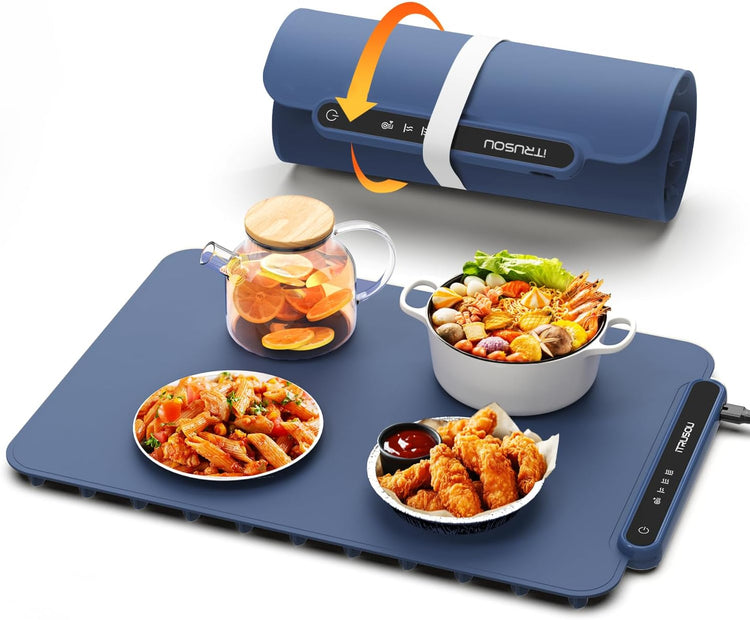 Food Warming Mat, iTRUSOU Electric Warming Tray Full Surface Heating to Keep Food Warm or Thawing, Versatile Food Warmer with 3 Temperature Setting for Parties Buffets Gatherings Holidays Daily Use