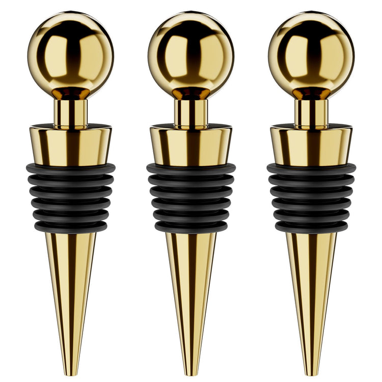 Wine Stoppers for Wine Bottles 3Pcs Vacuum Wine Bottle Stopper with Silicone Reusable Wine Corks (3 Count)
