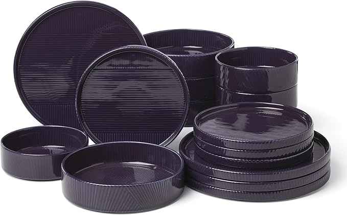 Lenox 897948 Modulus 16-Piece Dinnerware Set, Nightshade