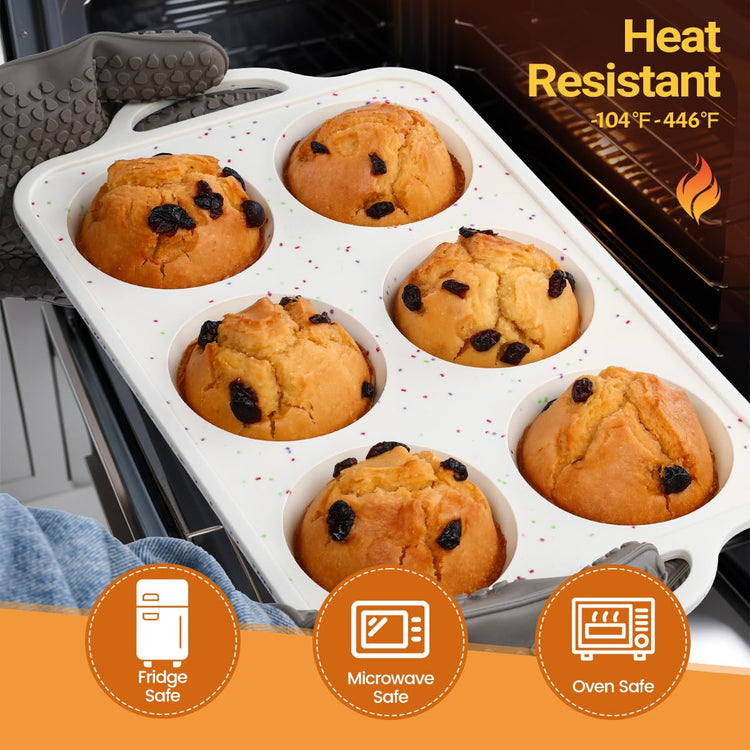 Jumbo Silicone Muffin Pan with Metal Frame (2 Count)