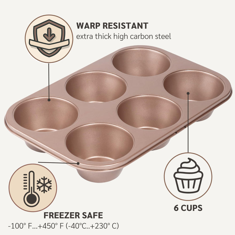 6 Cup Jumbo Muffin Pan Nonstick