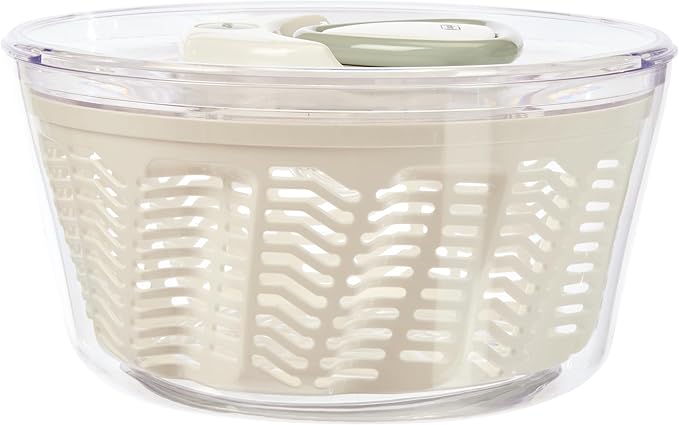 Zyliss Easy Spin 2 Salad Spinner, Large 6L Capacity, White, Unique AquaVent™ Technology, Retractable Cord and Brake System, Non-Slip Base, Easy Cleaning, Plastic