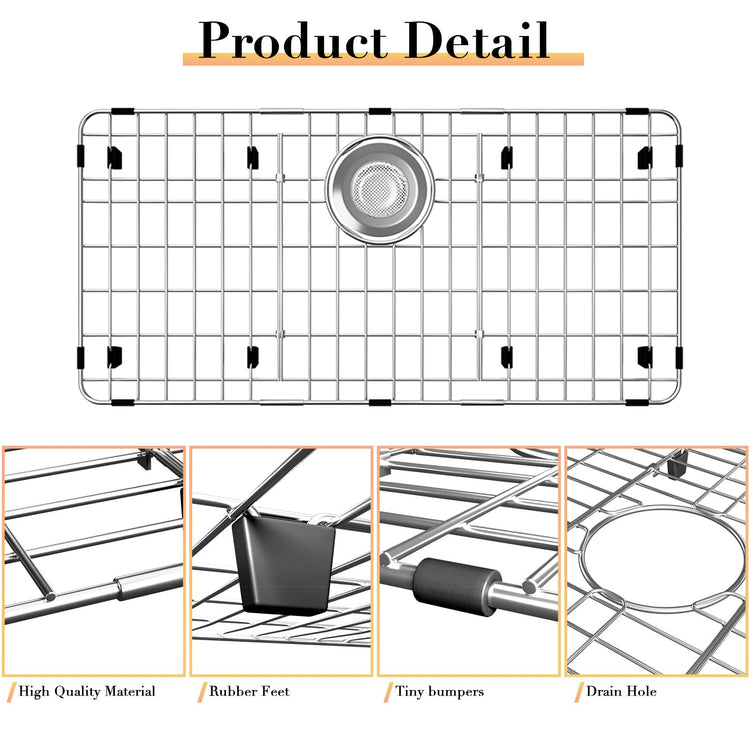27.5'' x 13.5'' Stainless Steel Sink Protector with Sink Strainer