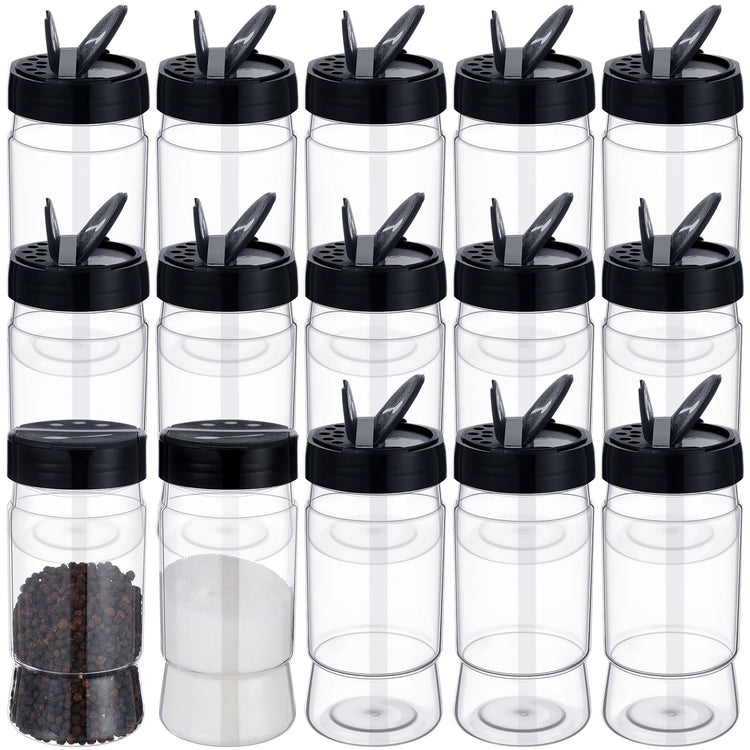 10.1 oz 30 Pack Plastic Spice Jars with Shaker Lids Clear Seasoning Containers Spice Bottles for Kitchen Storing Herbs Seasoning Powders