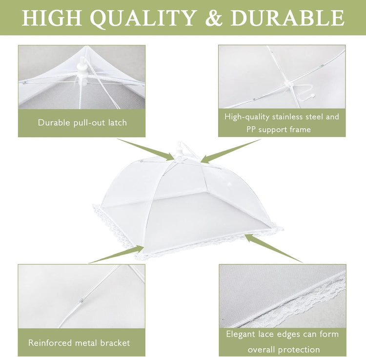 Food Covers Food Tent for Outside Mesh to Keep Bugs away, 2 Extra Large Size (40” x 24”) Reusable Collapsible Food Nets including Carry Bag,Ideal for Picnic Party BBQ Wedding Fruit
