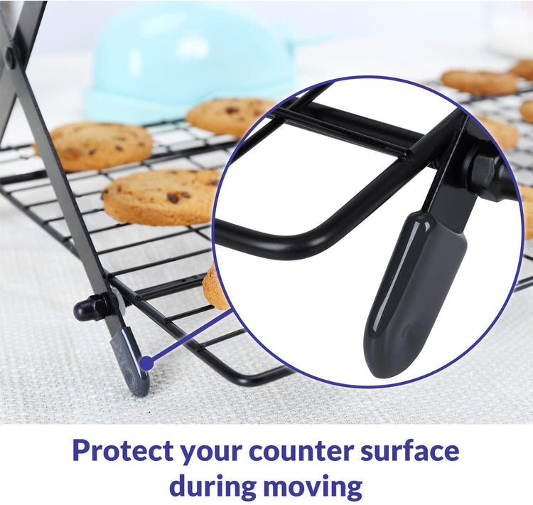 2/3/4-Tier Upgraded Collapsible Cooling Rack with Adjustable 3 Setting Design Stackable Roasting Cooking Drying Wire Cooling Rack for Cookies Baking Gifts for Women