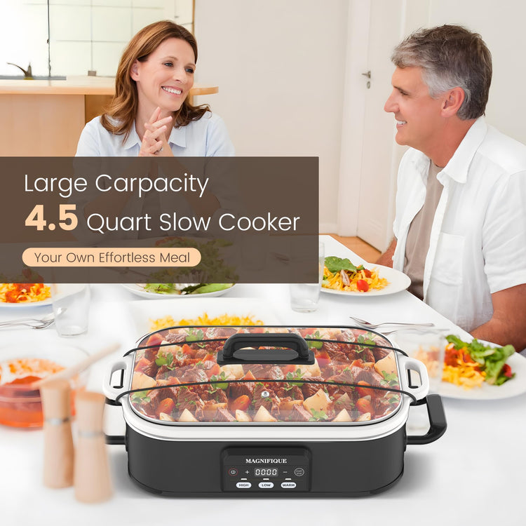 4 Quart Casserole Programmable Slow Cooker with Ceramic Baking Dish