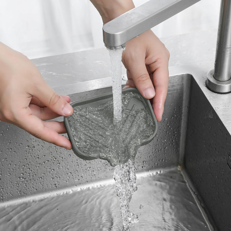 Silicone Soap Dish with Drain Spout