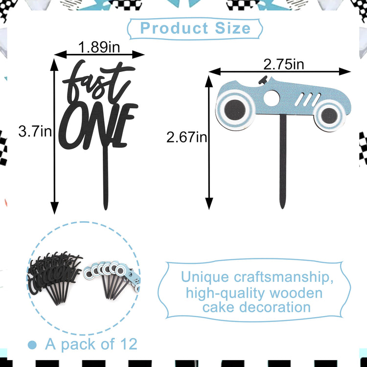 Wooden Race Car Cupcake Topper